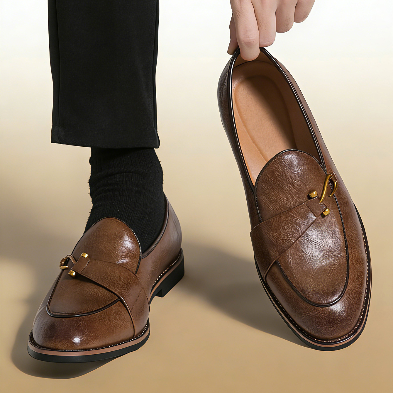 Men'S Shoes Hush Puppies - Classic Retro Dress Leather Shoes Slip