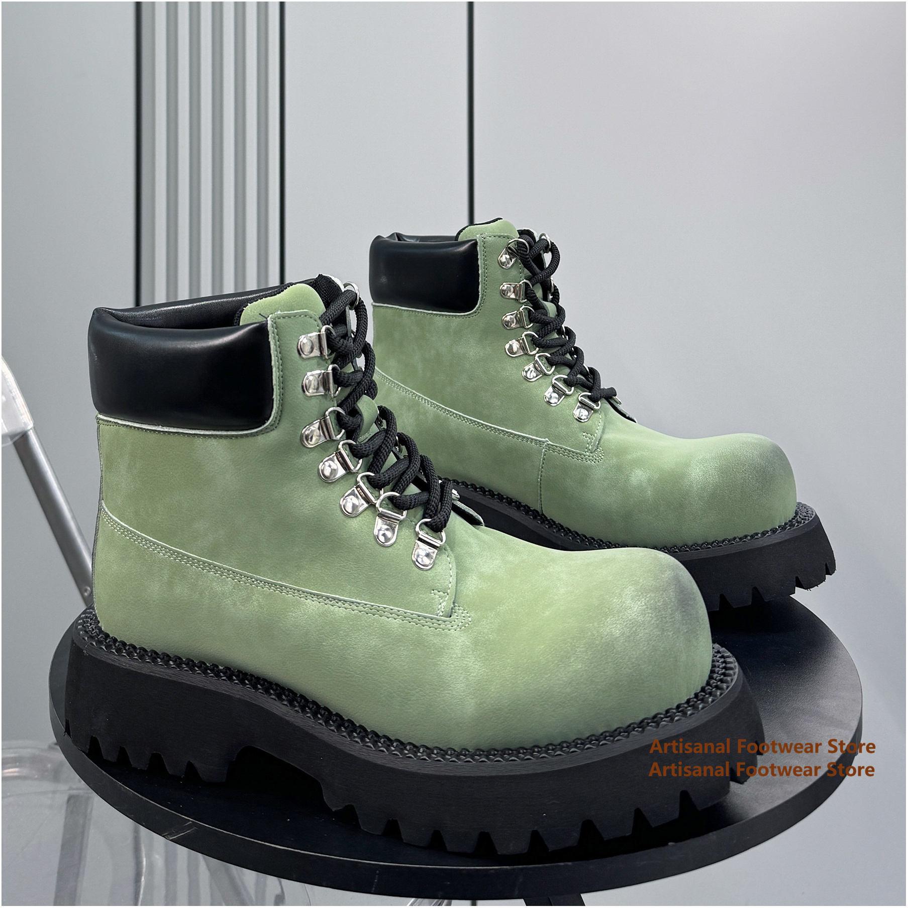 Men'S Shoes Increase Height - Thick-Soled High Top Men's Boots Spring