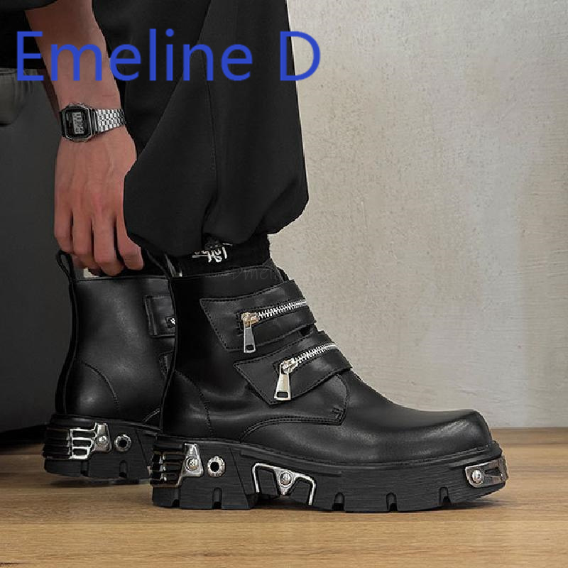 Men'S Shoes Increase Height - Dark Punk High Top Shoes Fashionable