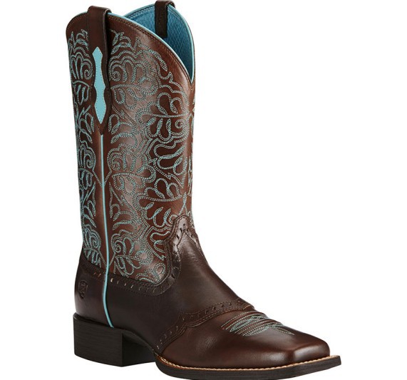 Men'S Shoes Hush Puppies - Men's Brown Leather Cowboy Boots Turquoise