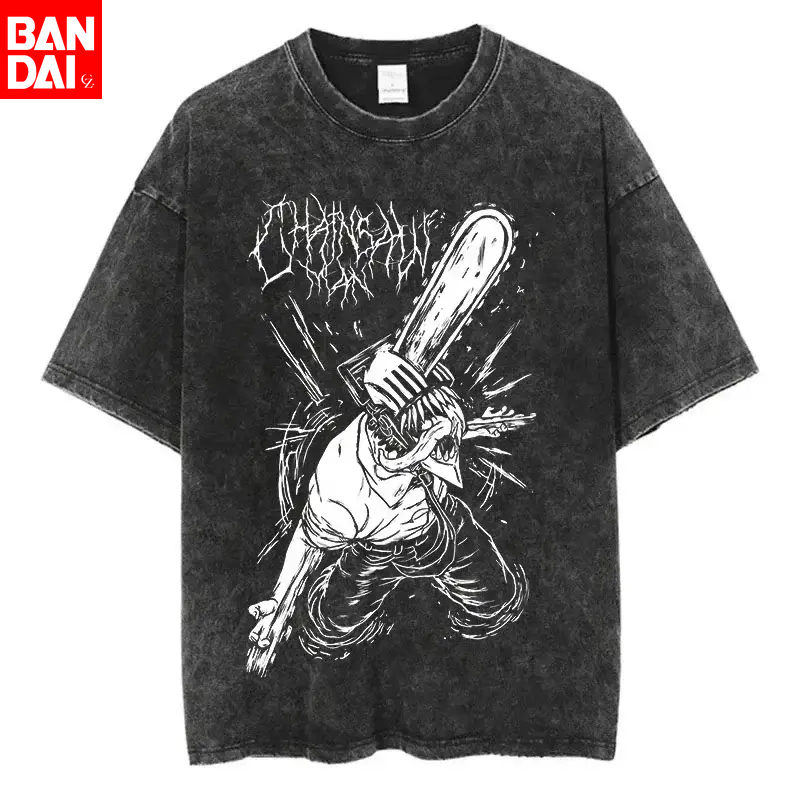 Men'S Shoes Black And White - Chainsaw Man Denji White Metal Graphic