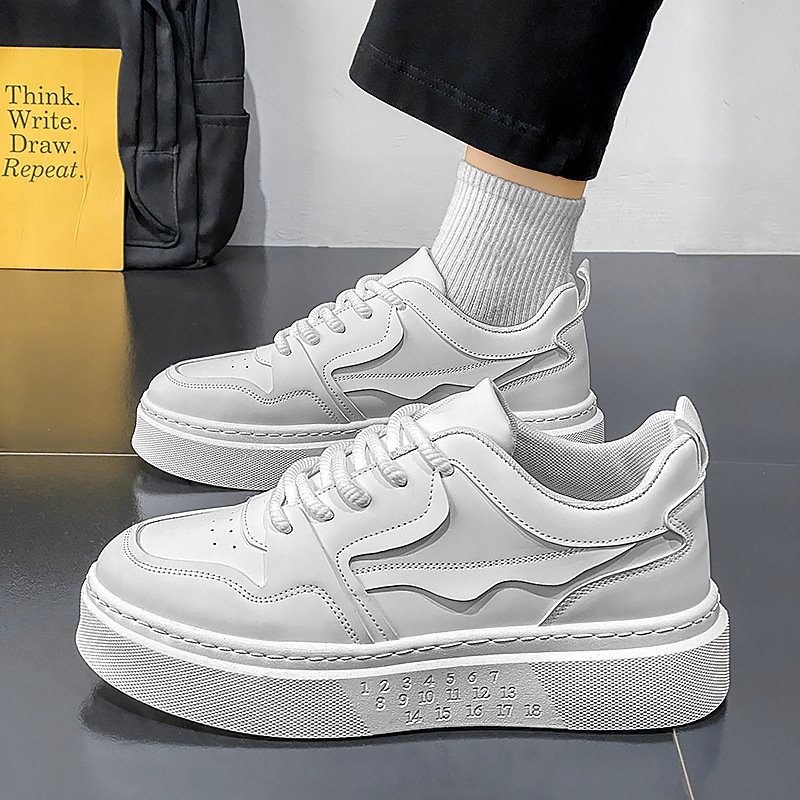 Spring Autumn New Solid Color  - Men'S Shoes Black And White 评论和价格