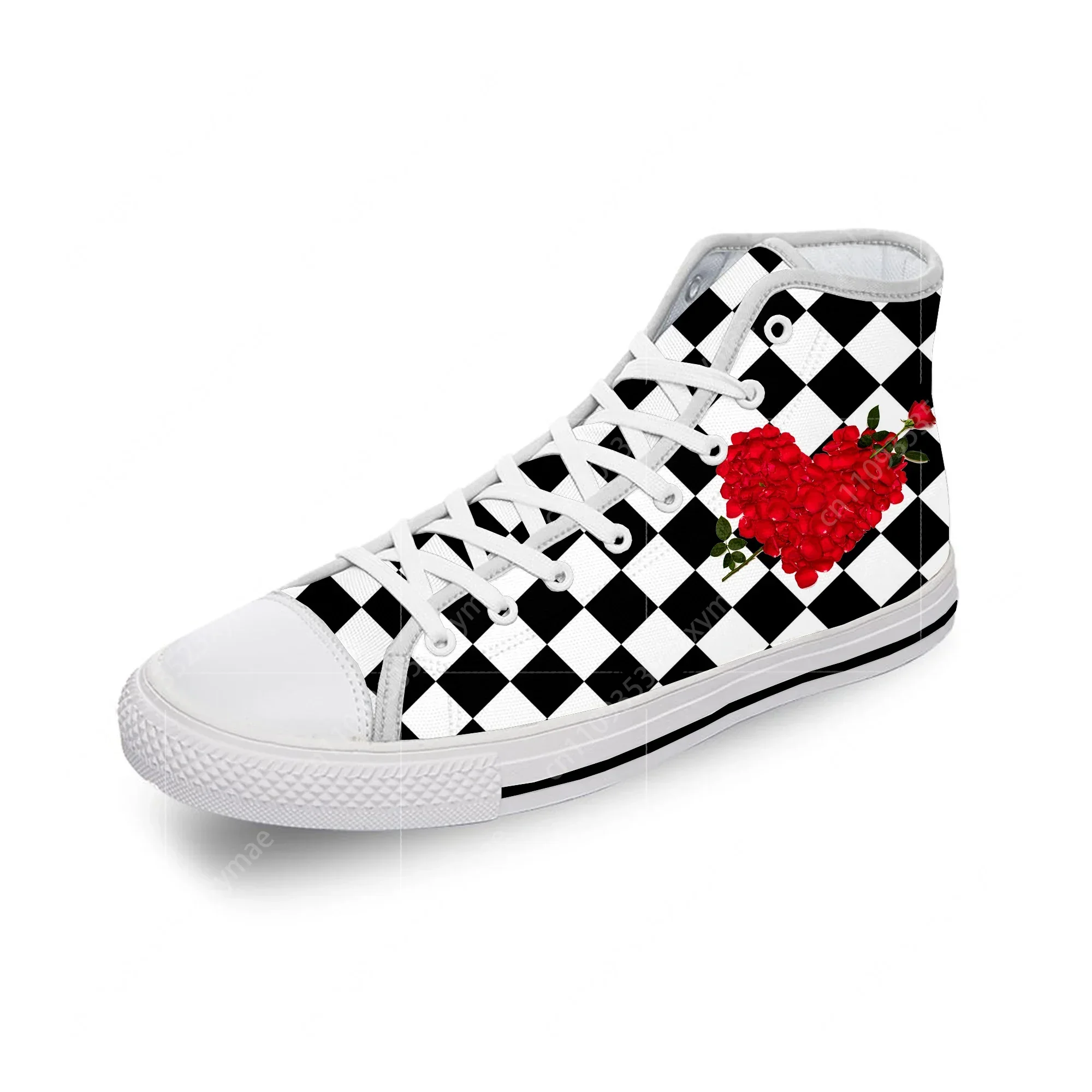 Black And White Squares Rose F - Men'S Shoes Black And White 评论和价格