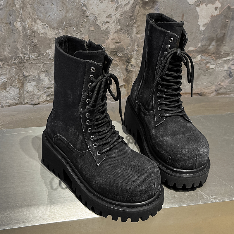 High Quality Retro Denim High  - Men'S Shoes Increase Height 评论和价格