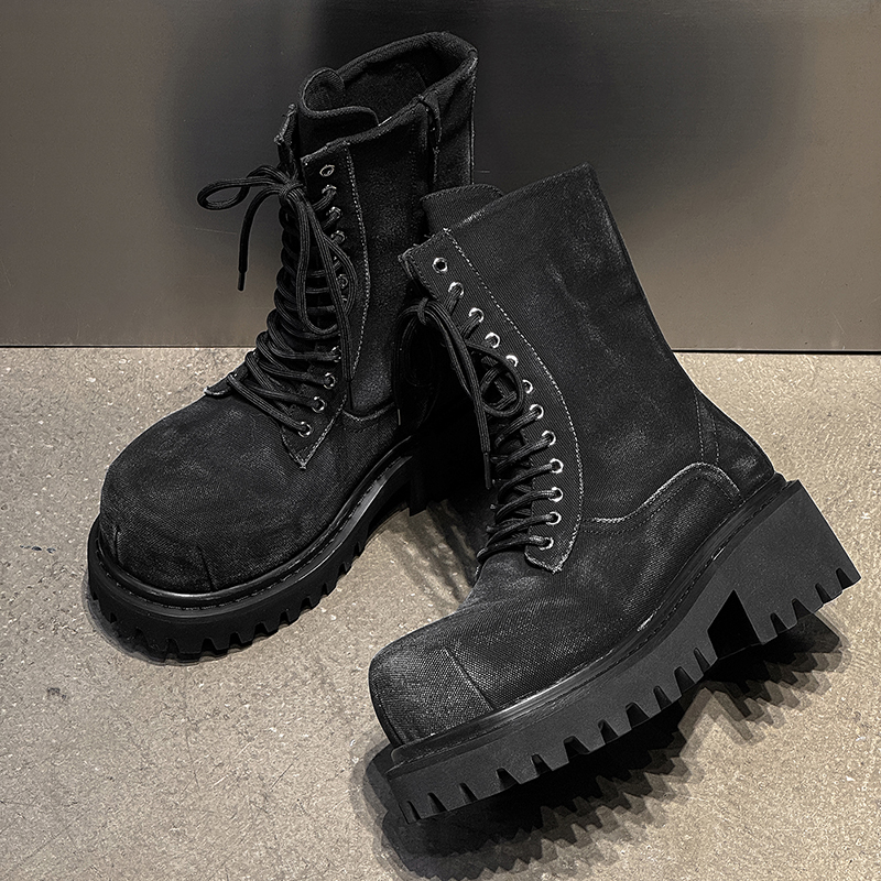 High Quality Retro Denim High  - Men'S Shoes Increase Height 评论和价格