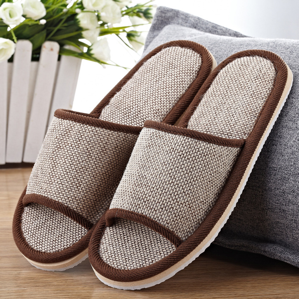 Linen Slippers For Men And Wom - Men Shoes Size To Women 评论和价格