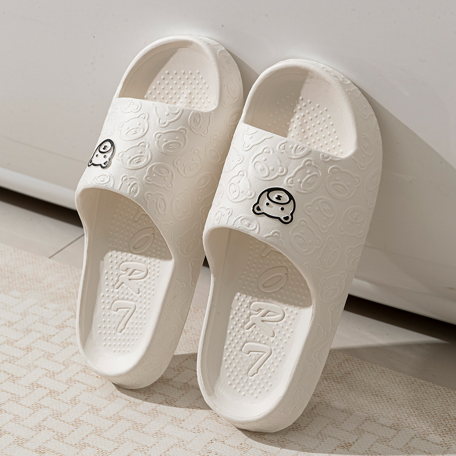 Printting Cute Bear Women Slip - Men Shoes Size To Women 评论和价格