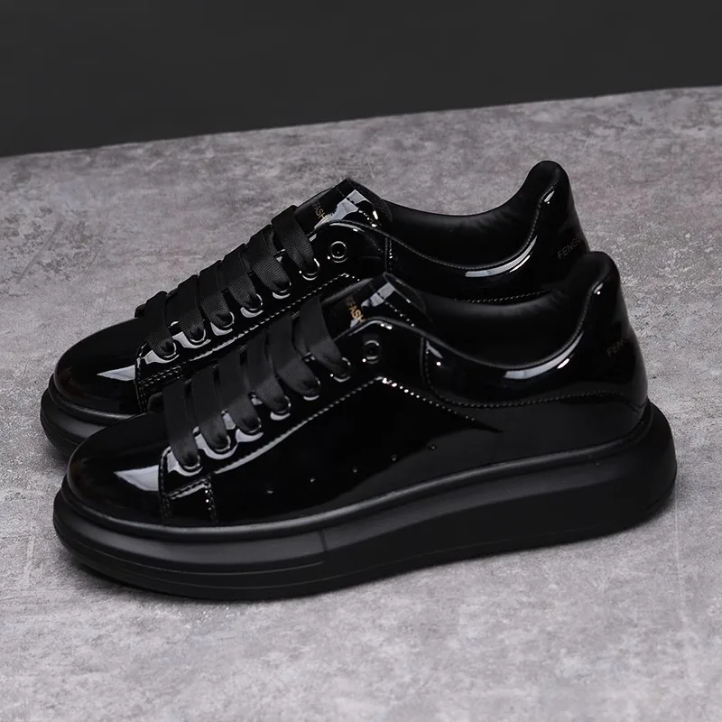 Brand Men's Shoes Black Glossy - Men'S Shoes Black And White 评论和价格