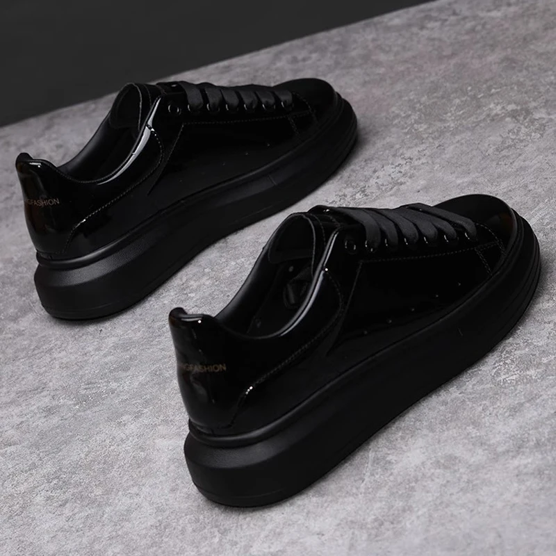 Brand Men's Shoes Black Glossy - Men'S Shoes Black And White 评论和价格