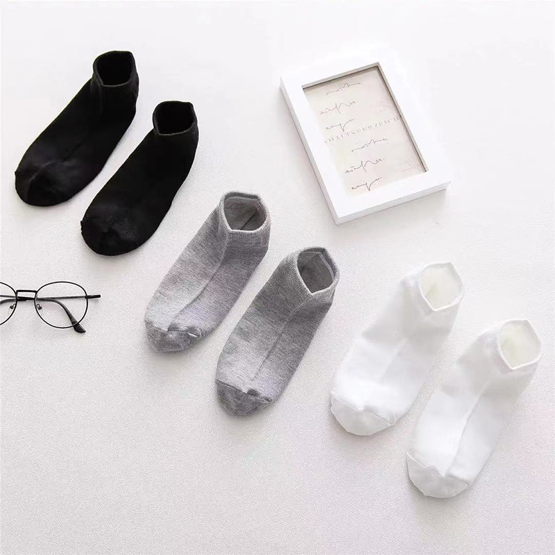 Sock Men - Summer Solid Color  - Men'S Shoes Black And White 评论和价格