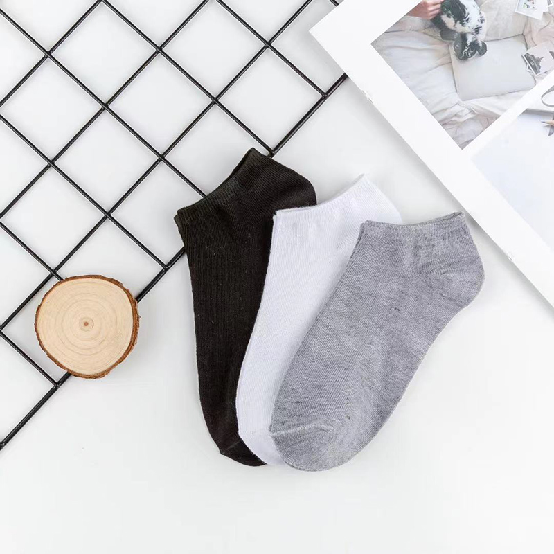 Sock Men - Summer Solid Color  - Men'S Shoes Black And White 评论和价格