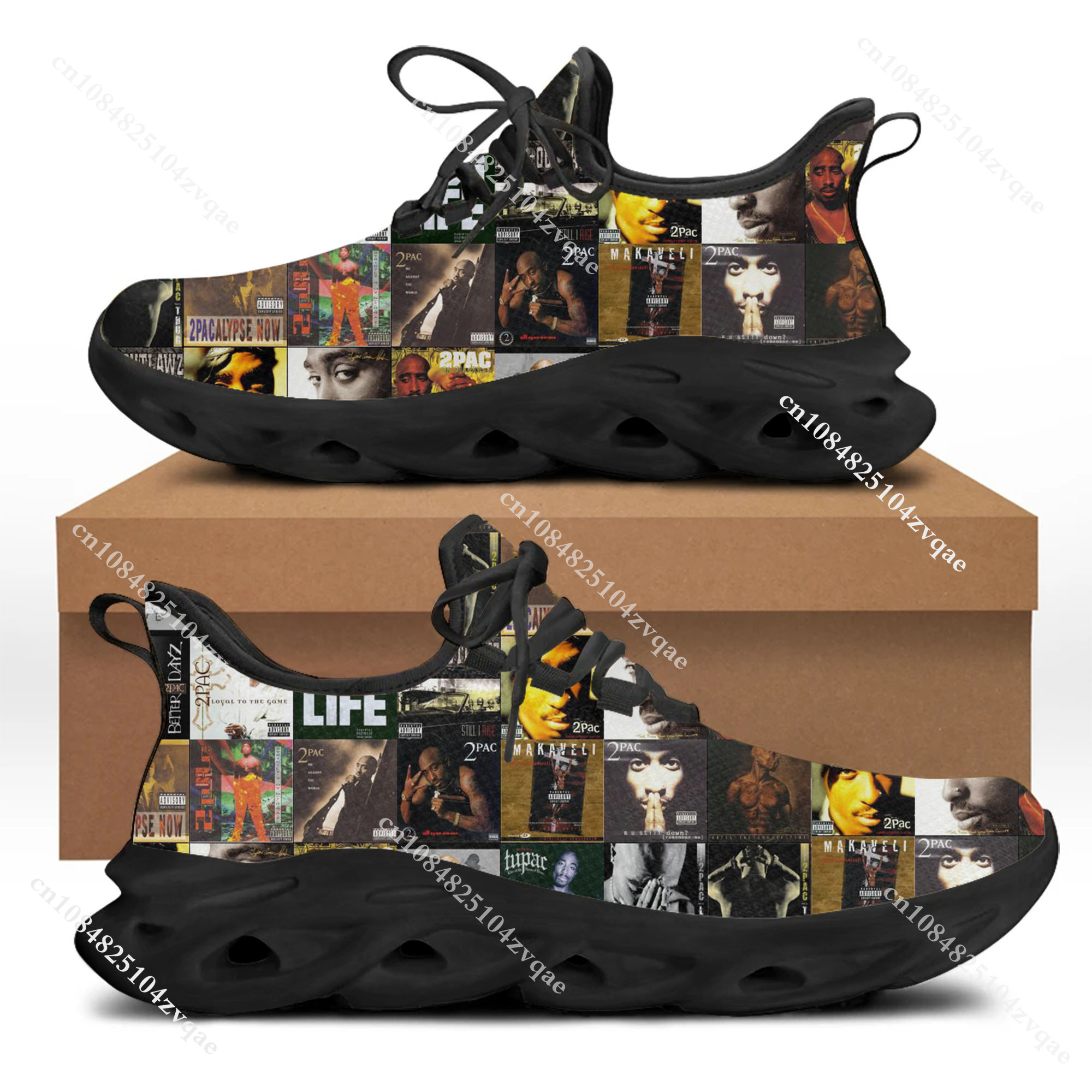 Tupac Rapper 2Pac Flats Sneake - Men Shoes Runners 评论和价格